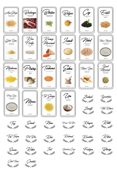 Buclee 12 li 24 Adet Kare Su Sızdırmaz Saklama Kabı  Baharatlık Seti Etiketli Kolay Görünüm Düzenleme Seti - Resim 7