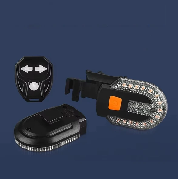 Schulzz Uzaktan Kumandalı Bisiklet Stop Lambası – LED Sinyalli, Su Geçirmez, USB Şarjlı, Alarm Sesli 5M Arka Lamba - 4