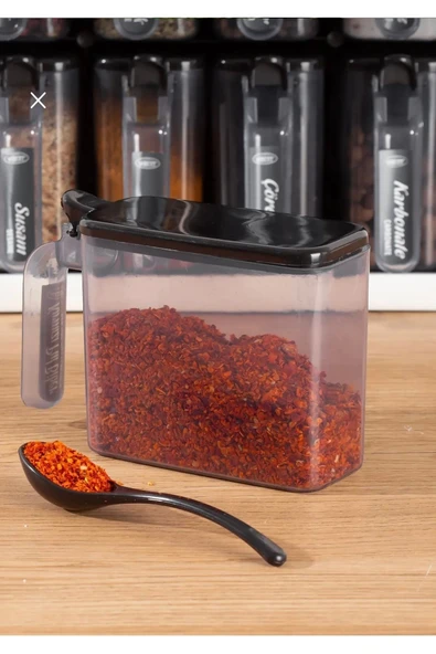Buclee Standlı 12'li Kendinden Yapışkanlı Tezgahta Ve Duvara Monteli Kaşıklı Baharatlık Takımı - Resim 2