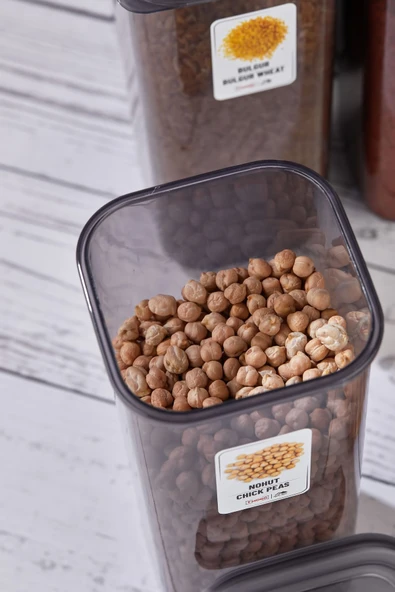 Buclee Nida 48'li 96 Parça Çeyiz Seti-erzak Ve Bakliyat Saklama Kabı Mutfak Ve Kiler Düzenleyici Set - Resim 5