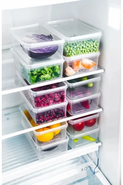 Buclee 10Adet 2Lt Kendinden Kapaklı DeepFreeze Buzluk Bakliyat Kıyma Dondurulmuş Sebze Meyve Saklama Kutusu - Resim 3