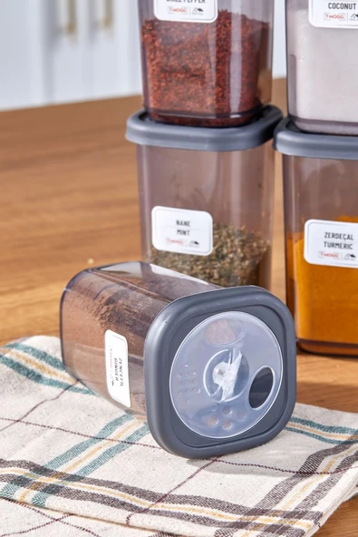 Buclee Via 52 Adet 104 Parça Kare Erzak Ve Bakliyat Saklama Kabı 12x(300ML 350 ML 500ML) 8x(1100ML 1700ML) - Resim 7