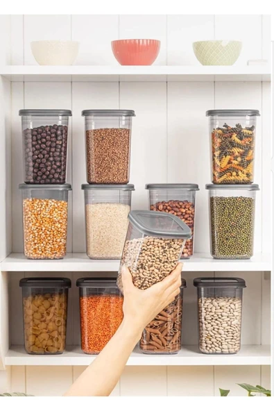 Buclee 12'li Etiketli Ve Sızdırmaz Kapaklı Erzak Saklama Seti - 1200ML - Etiket Hediyeli - 2