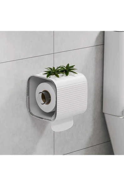 Buclee Beyaz  Yapışkanlı Banyo Tuvalet Kağıtlığı - Wc Peçetelik, Kağıtlık Tutucu  Kağıtlık Organizeri