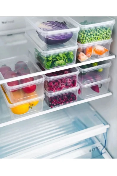 Buclee 10Adet 2Lt Kendinden Kapaklı DeepFreeze Buzluk Bakliyat Kıyma Dondurulmuş Sebze Meyve Saklama Kutusu - Resim 2