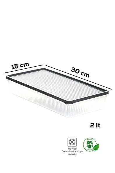 Buclee Eliz 60 Parça Kullanışlı Erzak ve Bakliyat Saklama Kabı Antrasit - 4