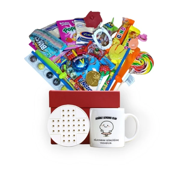 Geçmişe Açılan Kırmızı Hediye Kutusu ve Benimle Sorunu Olan Ağlayarak Günlüğüne Yazabilir Baskılı Kupa Bardak - 2