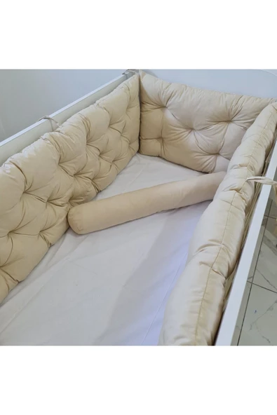 80x140 Beşik Uyumlu 4 Parça Beşik Kenar Koruma Takımı – %100 Pamuk – Yıkanabilir