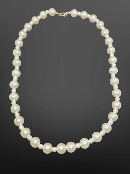 Boyut Geçişli İnci Model Bijuteri Kolye | Klasik & Modern Görünüm | Mezuniyet & Özel Günler ürün görseli 1