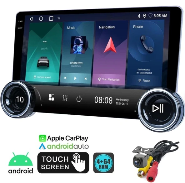 Rose DC-8710BT-232 10.1"Android 10 2+32 GB Kameralı  Multimedya Teyp