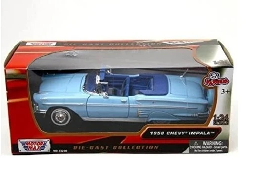 1958 Chevrolet Impala Mavi 1/24 Model Araba - 2