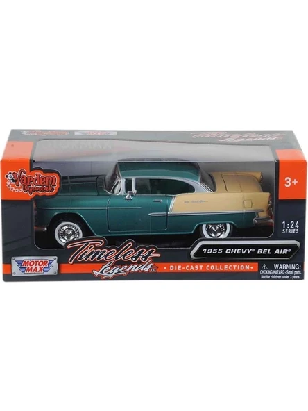 Metal 1955 Chevy Bel Air Yeşil 1:24 Ölçek