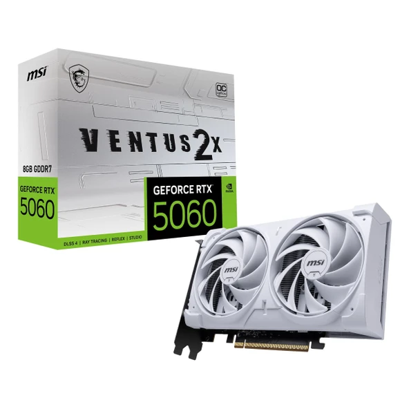 MSI Ventus 2X White GeForce RTX 5060 OC 8GB GDDR7 128Bit HDMI/DP Ekran Kartı ürün görseli 1