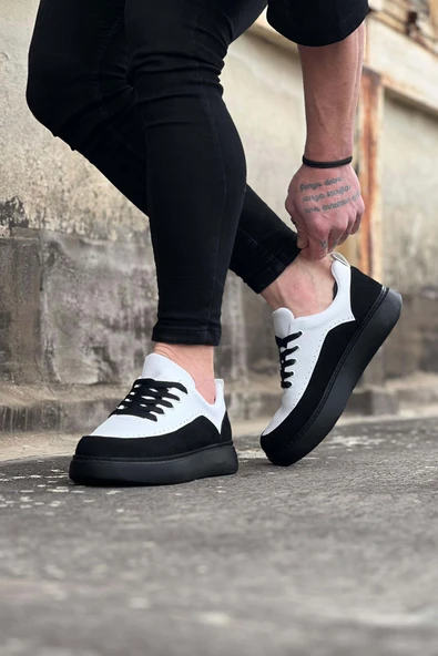 Kömür Beyaz Ortopedik Taban Erkek Casual Ayakkabı - Resim 2