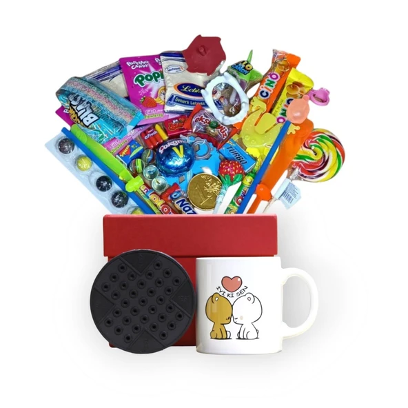 Dün Bugün Gibi! Kırmızı Hediye Kutusu ve İyi Ki Sen Baskılı Kupa Bardak - 2