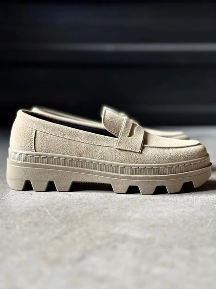 Yüksek Taban Klasik Ayakkabı Vizon Süet ürün görseli