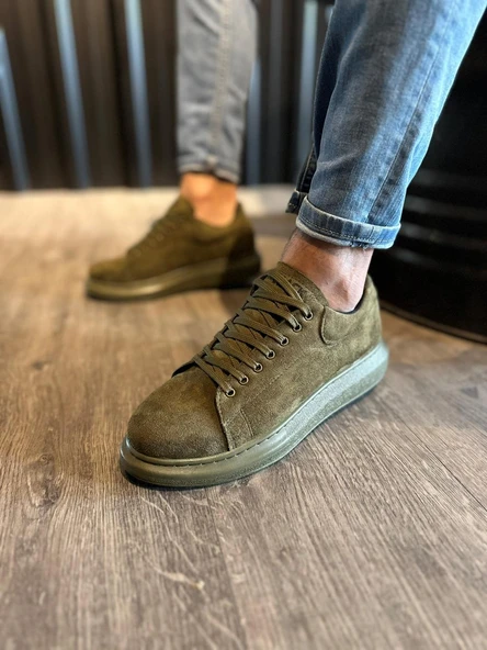 Yüksek Taban Günlük Ayakkabı Haki (Süet) ürün görseli