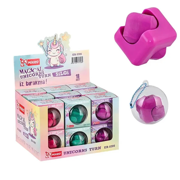 Mikro Magical Unicorn Küp Silgi Dödür Stres At 1 Adet ER-5705 - Resim 8