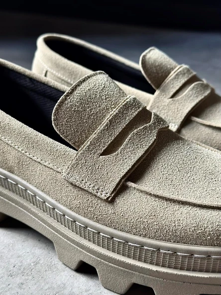 Yüksek Taban Klasik Ayakkabı Vizon Süet - Resim 3