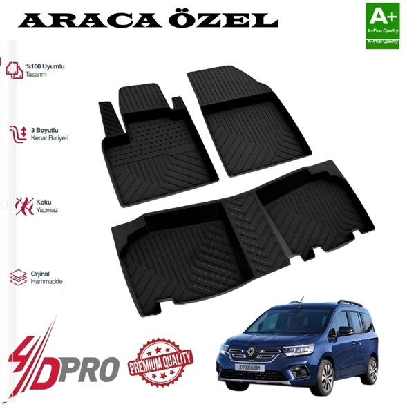 RENAULT KANGOO HAVUZLU KAUÇUK PASPAS SİYAH 2024 2025 2026 2027 ürün görseli 1