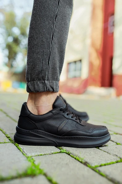 Günlük Ayakkabı Siyah (Siyah Taban) - Resim 4