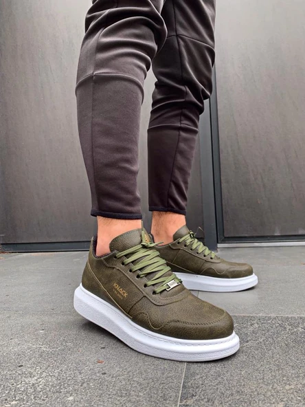 Yüksek Taban Günlük Ayakkabı Haki - Resim 3