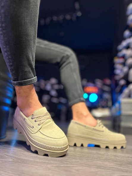 Yüksek Taban Klasik Ayakkabı Vizon Süet - Resim 2