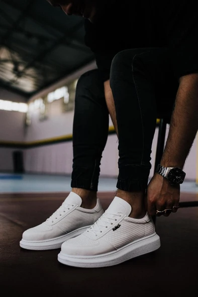 Yüksek Taban Günlük Ayakkabı Beyaz - Resim 3