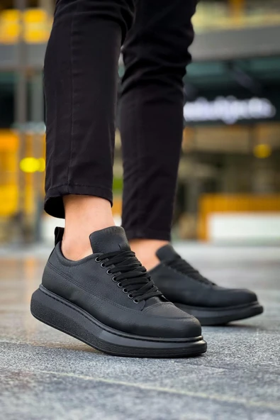 Günlük Ayakkabı Siyah (Siyah Taban) - Resim 3