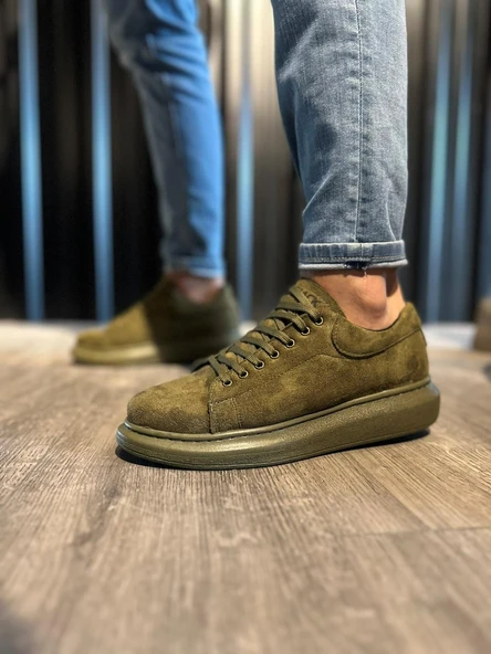 Yüksek Taban Günlük Ayakkabı Haki (Süet) - Resim 2