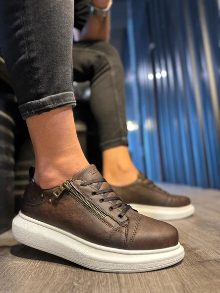 Yüksek Taban Günlük Ayakkabı Mat Kahverengi ürün görseli