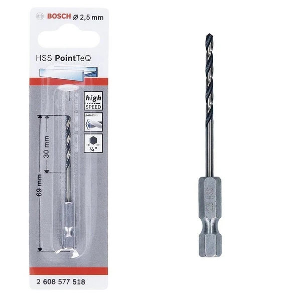 Pointteq Altıgen Şaftlı Hss Matkap Ucu 2,5 mm - 1