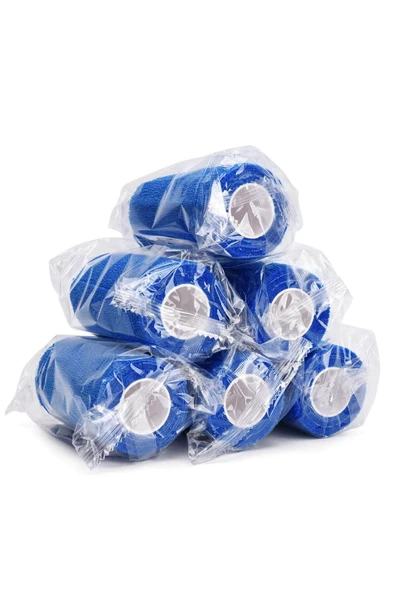 Kendinden Yapışkanlı Elastik Koban Bandaj-Kendine Yapışan Coban Mavi Renkli 10 cm x 4,5 metre - 2