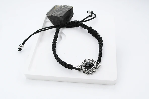 DUYGU OLTU TAŞI GÜMÜŞ ÇERÇEVE AYARLANABİLİR BİLEKLİK