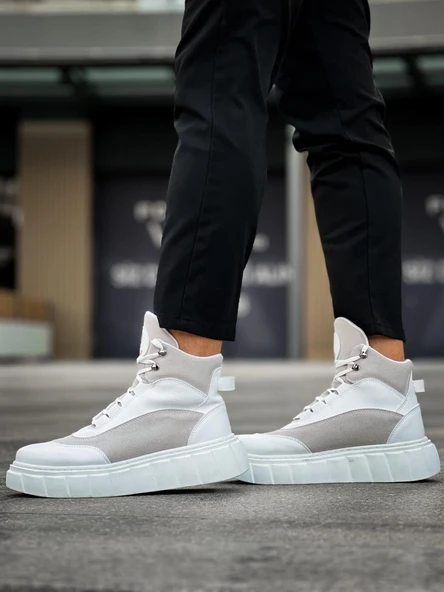 Yüksek Taban Bot Beyaz - Resim 6