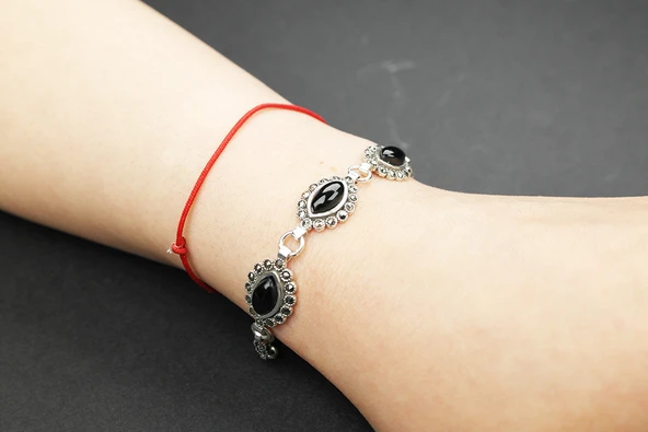 Anka 925 Ayar Oltu Taşlı Gümüş Bileklik - 2