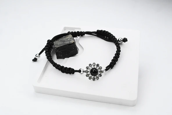 LORA OLTU TAŞI GÜMÜŞ ÇERÇEVE AYARLANABİLİR BİLEKLİK