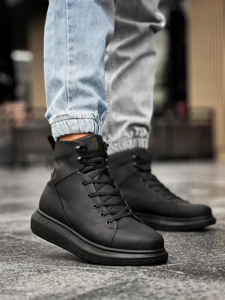 Yüksek Taban Ayakkabı Siyah (Siyah Taban) ürün görseli