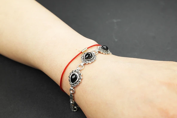 Ayça 925 Ayar Oltu Taşlı Gümüş Bileklik - 2