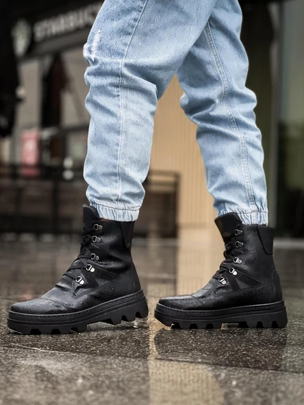 Erkek Spor Bot B Siyah (Siyah Taban) - Resim 2