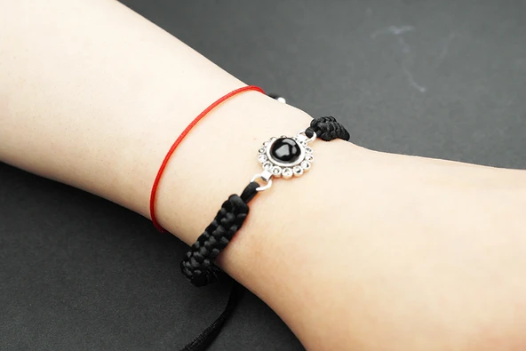 GONCA OLTU TAŞI GÜMÜŞ ÇERÇEVE AYARLANABİLİR BİLEKLİK - 2