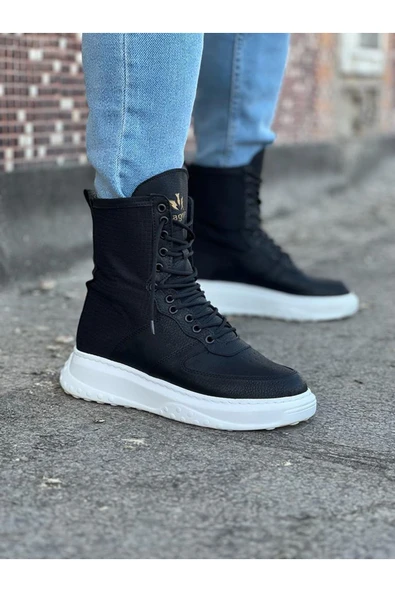 Siyah Cilt Uzun Bağcıklı Bot ürün görseli