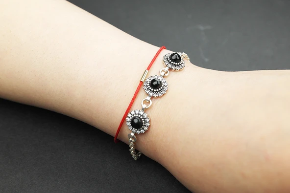 Sedef 925 Ayar Oltu Taşlı Gümüş Bileklik - 2