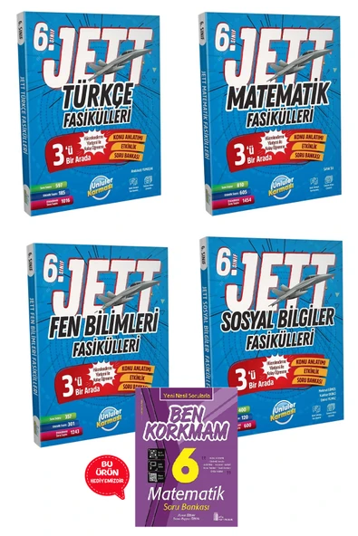 6.Sınıf Ünlüler Jett Fasikülleri Seti (Türkçe-Matematik-Fen Bilimleri-Sosyal Bilgiler) 2025-2026 ürün görseli 1