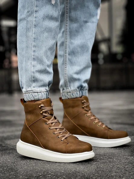 Yüksek Taban Ayakkabı Vizon - Resim 3