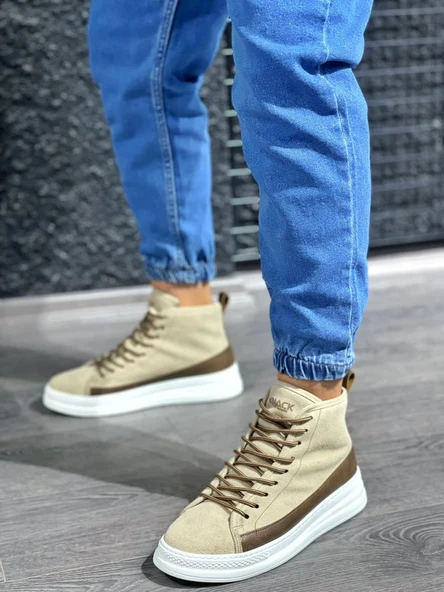 Yüksek Taban Ayakkabı C- Vizon Süet - Resim 2