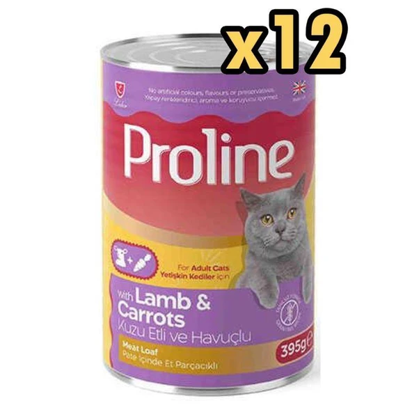 Proline Kuzulu Havuçlu ve Pate Yetişkin Kedi Konservesi 395 Gr 12'li Paket ürün görseli 1