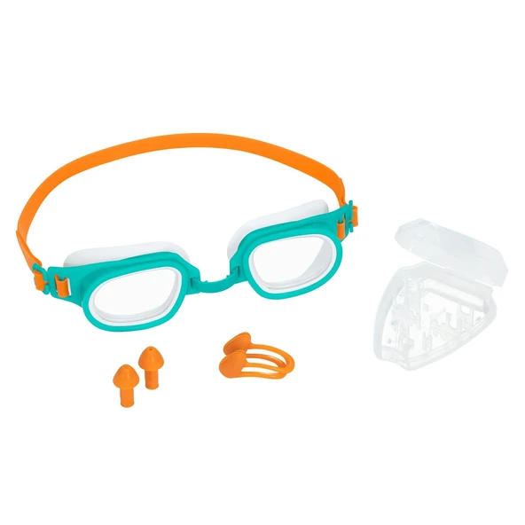 Bestway Çocuk Yüzücü Gözlüğü, Burun ve Kulak Tıkacı 3 ü 1 Arada Havuz Seti Deniz Gözlüğü Havuz Gözlüğü