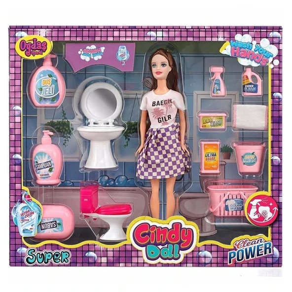 Oydaş Cindy Doll Lavabo & Temizlik Set Bebek 2452