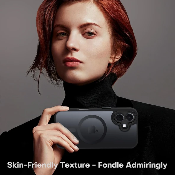 iPhone 16 Uyumlu Kamera Korumalı Magsafe Wireless Şarj Özellikli Mat Silikon Kılıf - 7